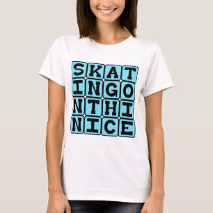 Eis-laufen auf dünnem Eis, auf gefährlichem Boden T-Shirt