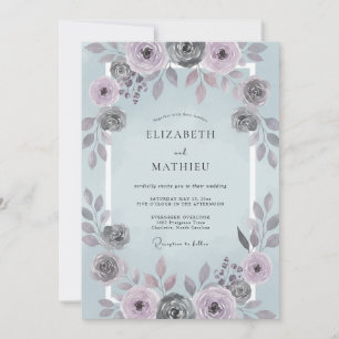 Eis-Lavendel-Hochzeit bemalt Einladung