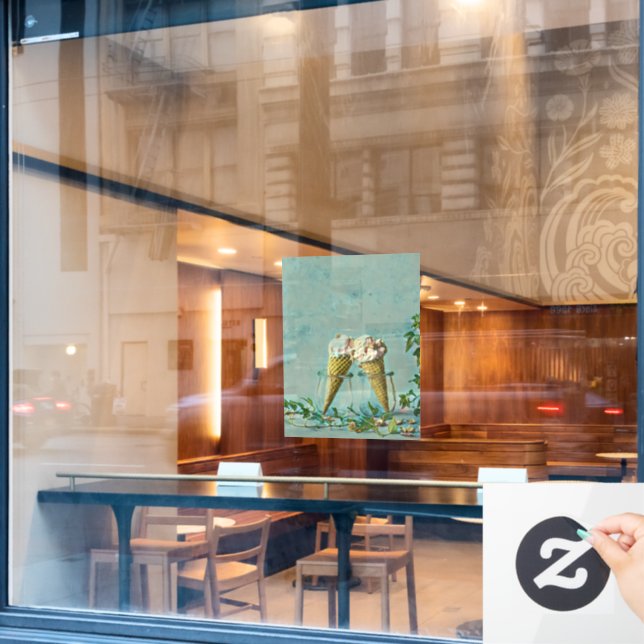 Eis-Lieblingsgeschenk Fensteraufkleber (Café-Fenster)