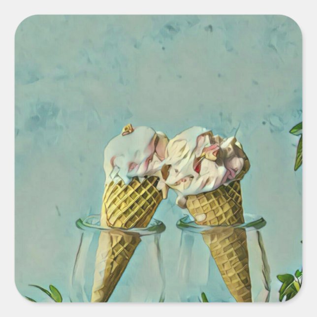 Eis-Lieblingsgeschenk Quadratischer Aufkleber (Vorderseite)
