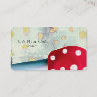 Eis-Macaron-Catering-Polka-Punkte Visitenkarte