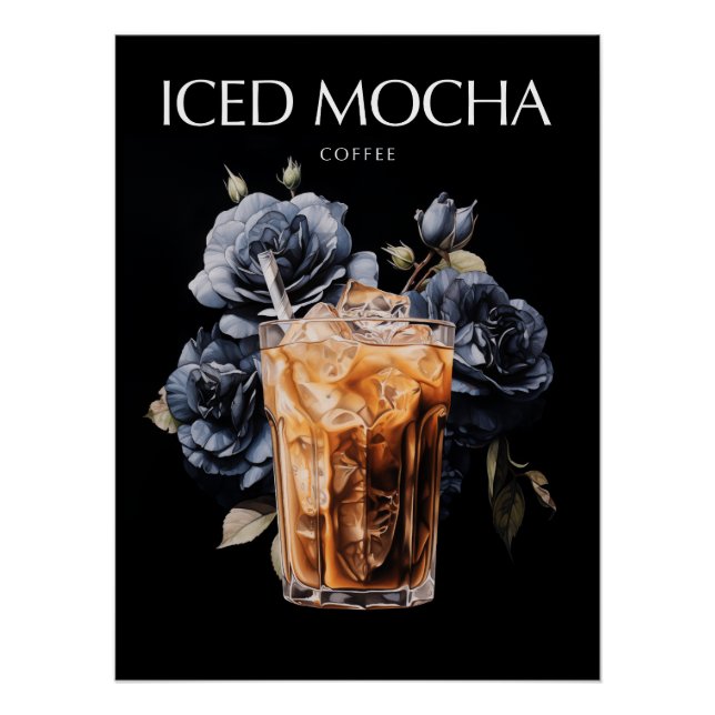 Eis-Mocha-Kaffee-Kunst  Poster (Vorderseite)