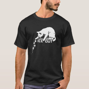 Eis-Out-Katze Schiebt Eiswürfel Meme Langarm T-Shirt