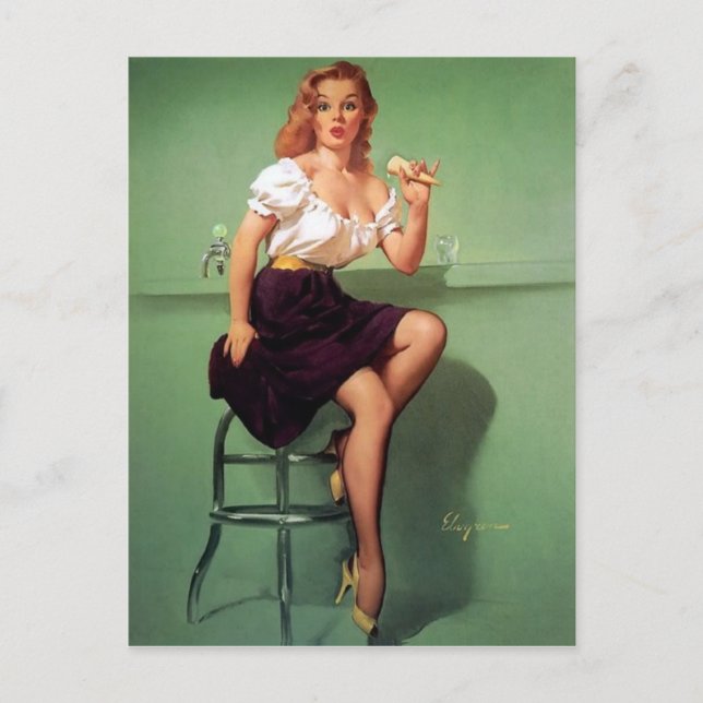 Eis Pin Up Postkarte (Vorderseite)