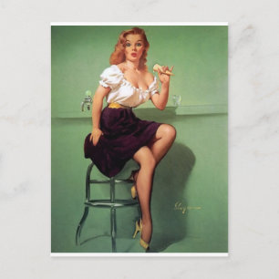 Eis Pin Up Postkarte