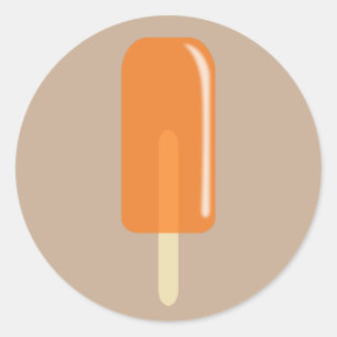 Eis Pop Orange Runder Aufkleber