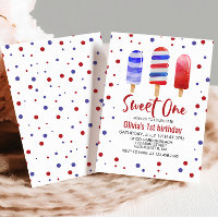 Eis Pops Sweet One Red White Blue 1. Geburtstag