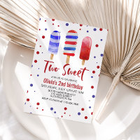 Eis Pops Zwei Sweet Red White Blue 2. Geburtstag