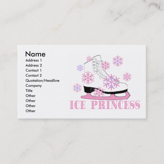 Eis-Prinzessin Pink Visitenkarte (Vorderseite)