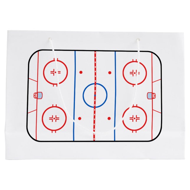 Eis Rink Diagramm Hockeyspiel Stil Große Geschenktüte (Rückseite)