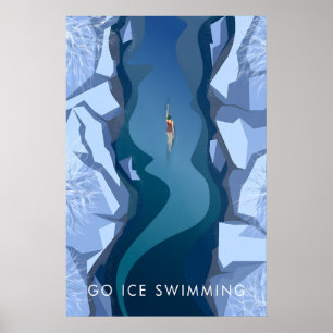 Eis Schwimmen Reiseplakat Poster