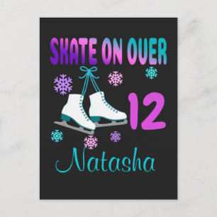 Eis Skate auf Over Birthday Girl Skater Postkarte