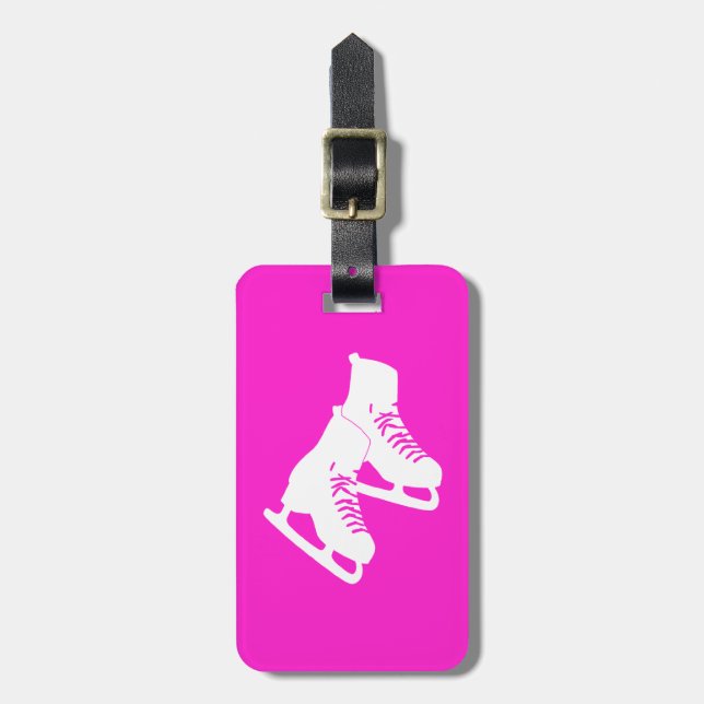 Eis-Skate-Gepäck-Umbau-Rosa Gepäckanhänger (Vorderseite vertikal)