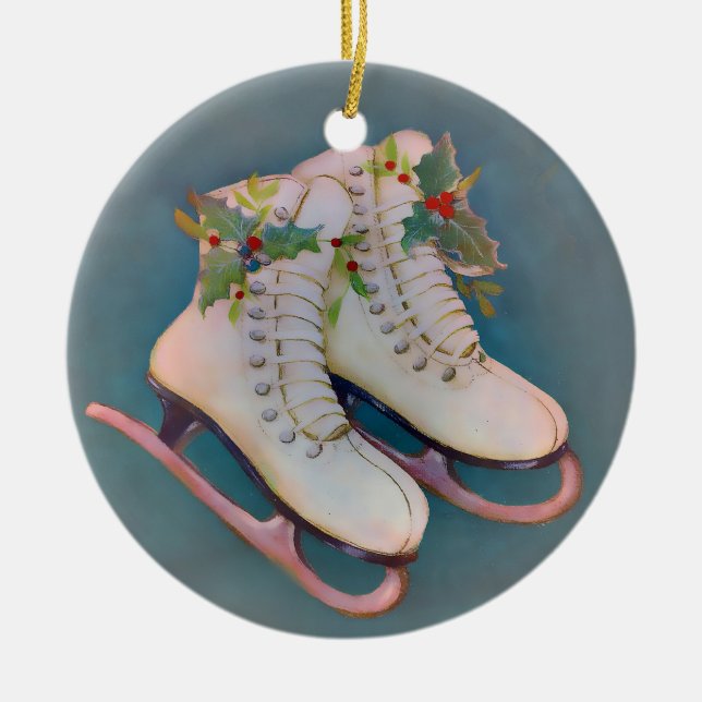 Eis-Skate Keramik Ornament (Vorne)