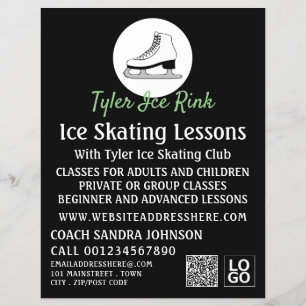 Eis-Skate-Logo, Ice-Skaten-Lektion Flyer