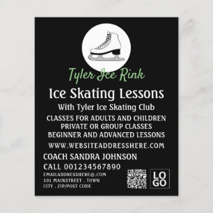 Eis-Skate-Logo, Ice-Skaten-Lektion Flyer