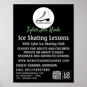 Eis-Skate-Logo, Ice-Skaten-Lektion Poster