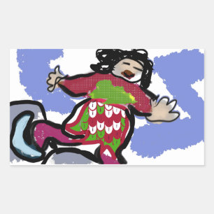 Eis-Skate Rechteckiger Aufkleber