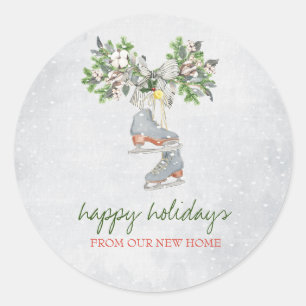 Eis-Skate, Schneeschuhwanderungen Runder Aufkleber