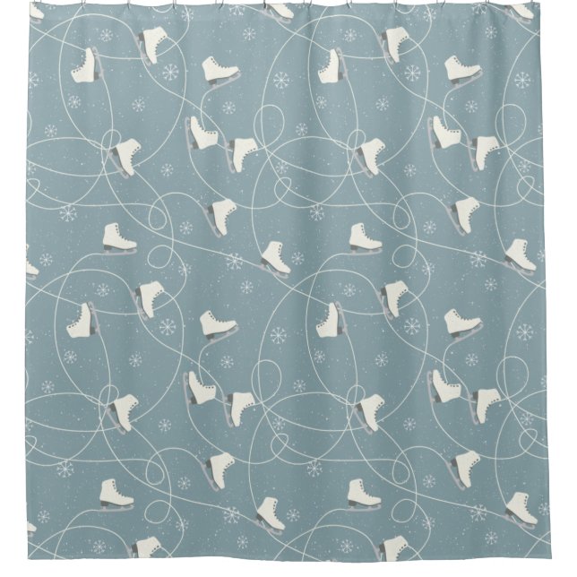 Eis Skate Snowflake Muster Duschvorhang (Vorderseite)