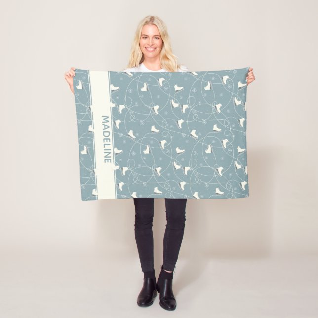 Eis-Skate und Schneeflockenmuster Fleecedecke (Beispiel)