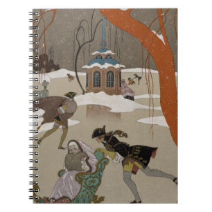 Eis-Skaten auf dem gefrorenen See Notizblock