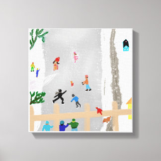 Eis-Skaten auf dem Stream Leinwanddruck