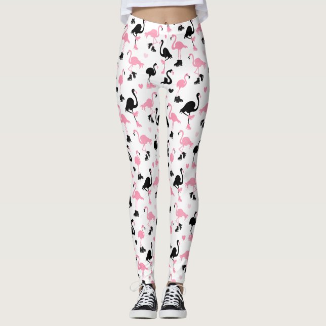 Eis-Skaten-Flamingos Leggings (Vorderseite)