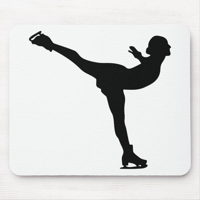 Eis-Skaten-Frauen-Silhouette Mousepad (Vorne)