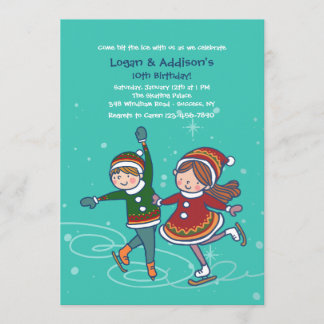 Eis-Skaten-Geschwister Einladung