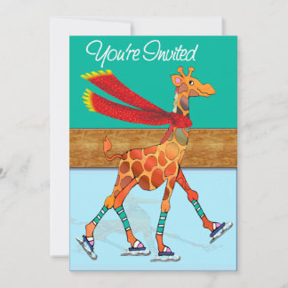 Eis Skaten Giraffe mit Scara bei Rink Einladung
