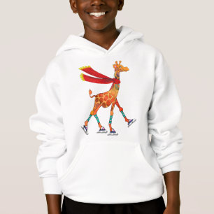 Eis-Skaten-Giraffe mit Schal Hoodie
