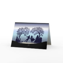 Eis-Skaten im Park - Silhouette