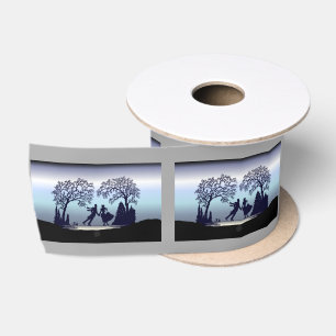Eis Skaten im Park - Silhouette Satinband
