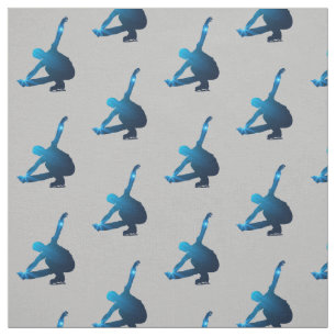 Eis Skaten - Männlicher Skater blauer Stern Stoff