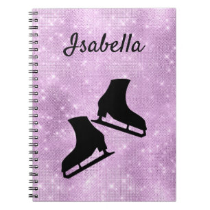 Eis-Skaten-Notebook Figur Skate lila Funkeln Notizblock