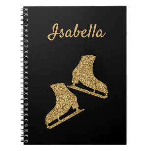 Eis Skaten Notizbuch Skate Gold Glitzer Notizblock