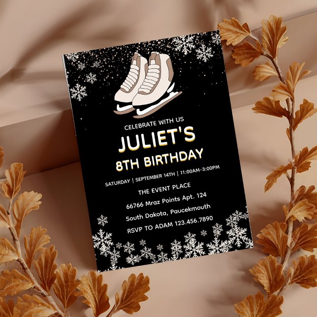 Eis-Skaten-Party 8. Geburtstagsfeier Einladung (Von Creator hochgeladen)