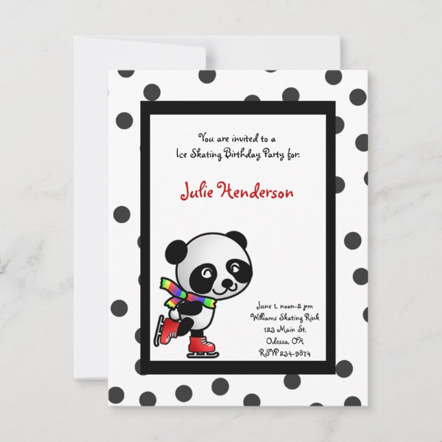 Eis-Skaten-Party Einladung (Vorderseite)