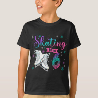 Eis Skaten Rolling 6. Geburtstagsparty Girl Family T-Shirt