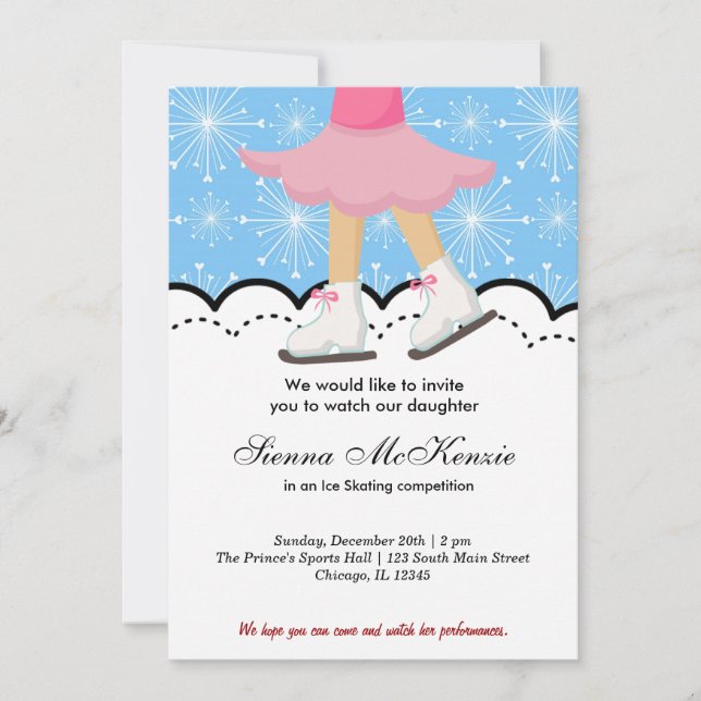 Eis-Skaten-Wettbewerb (blau) Einladung (Vorderseite)