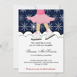 Eis-Skaten-Wettbewerb (Dunkelblau) Einladung