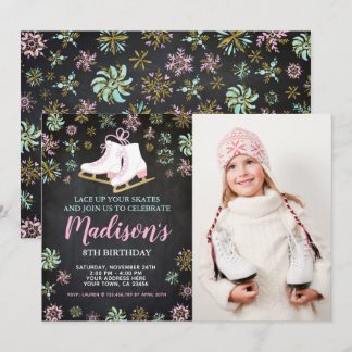 Eis-Skaten, Wintermärchenland mit Foto Einladung