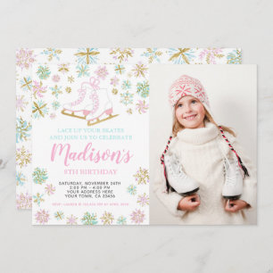 Eis Skaten, Winterwunderland mit Foto Einladung