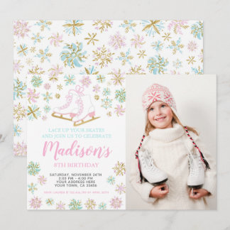 Eis Skaten, Winterwunderland mit Foto Einladung