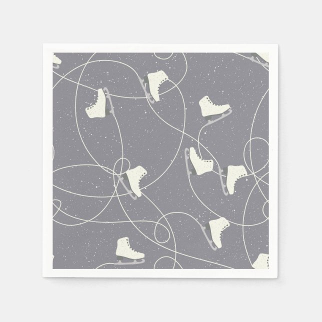 Eis Skaten zeigt Markierungen Graues weißes Muster Serviette (Vorderseite)