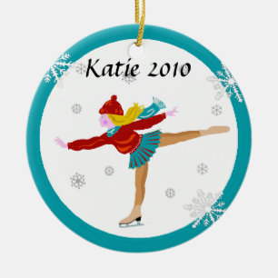 Eis-Skater-Verzierung Keramikornament