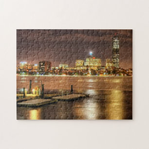 Eis teilweise geschmolzen auf Charles River in Puzzle