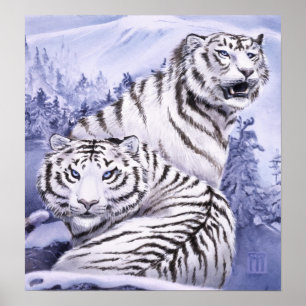 Eis-Tigerdruck Poster