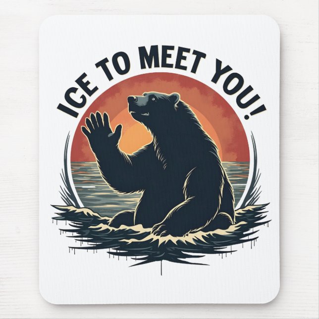Eis, um dich zu treffen Eisbären Weihnachtsgeschen Mousepad (Vorne)